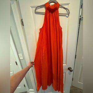 COS Orange Halter Maxi Dress, with pockets, new with tags